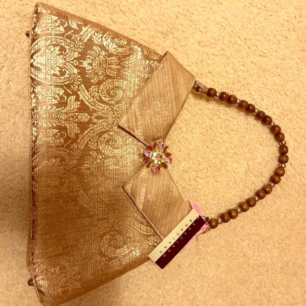 New Braciano Purse - gold tones with beaded handle